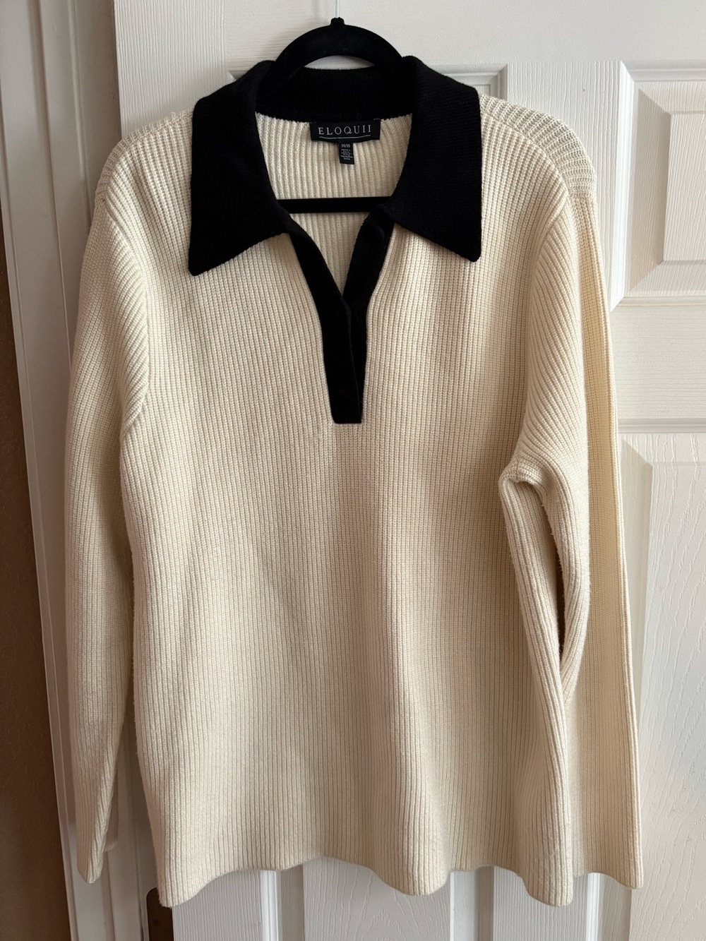 Eloquii pullover sweater collared cottagecore comfy academia cozy 14/16